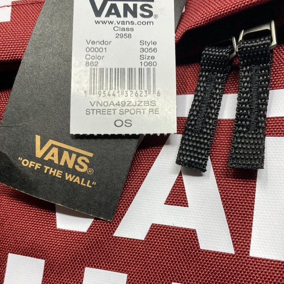 🎒SCHOOL SALE🎒Vans Backpack Sport Realm Checker Burgundy Canvas VN0A49ZJZBS - Picture 7 of 7